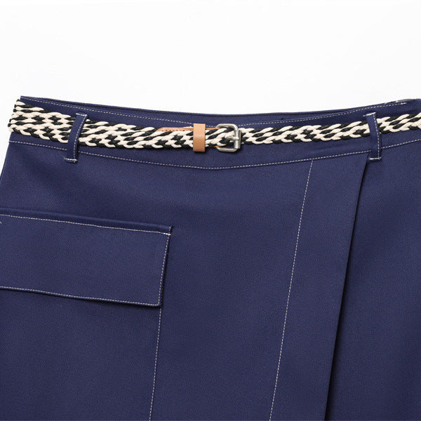Women's Belt Double Breasted Culottes Short