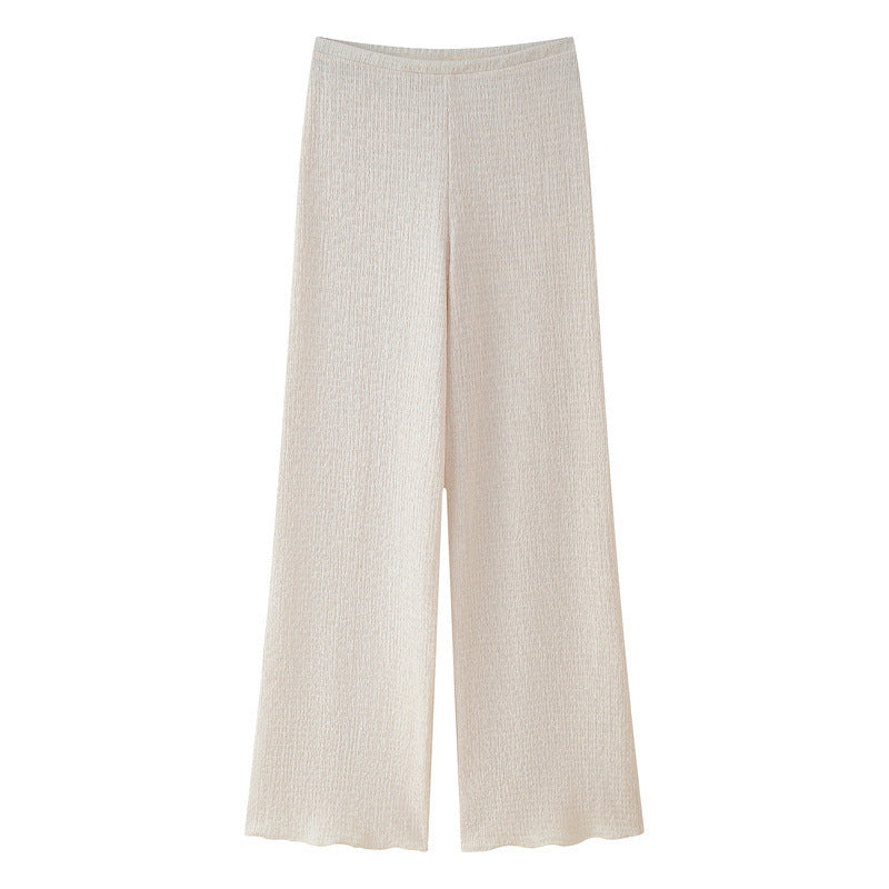 Asymmetric Design Hanging Collar Top And Trousers Suit