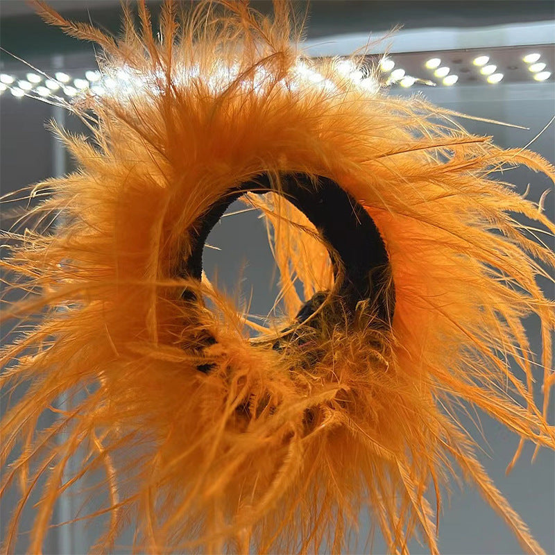 New Antique Snap Ring Bracelet Feather Wrist Band Jewelry Toy Headdress