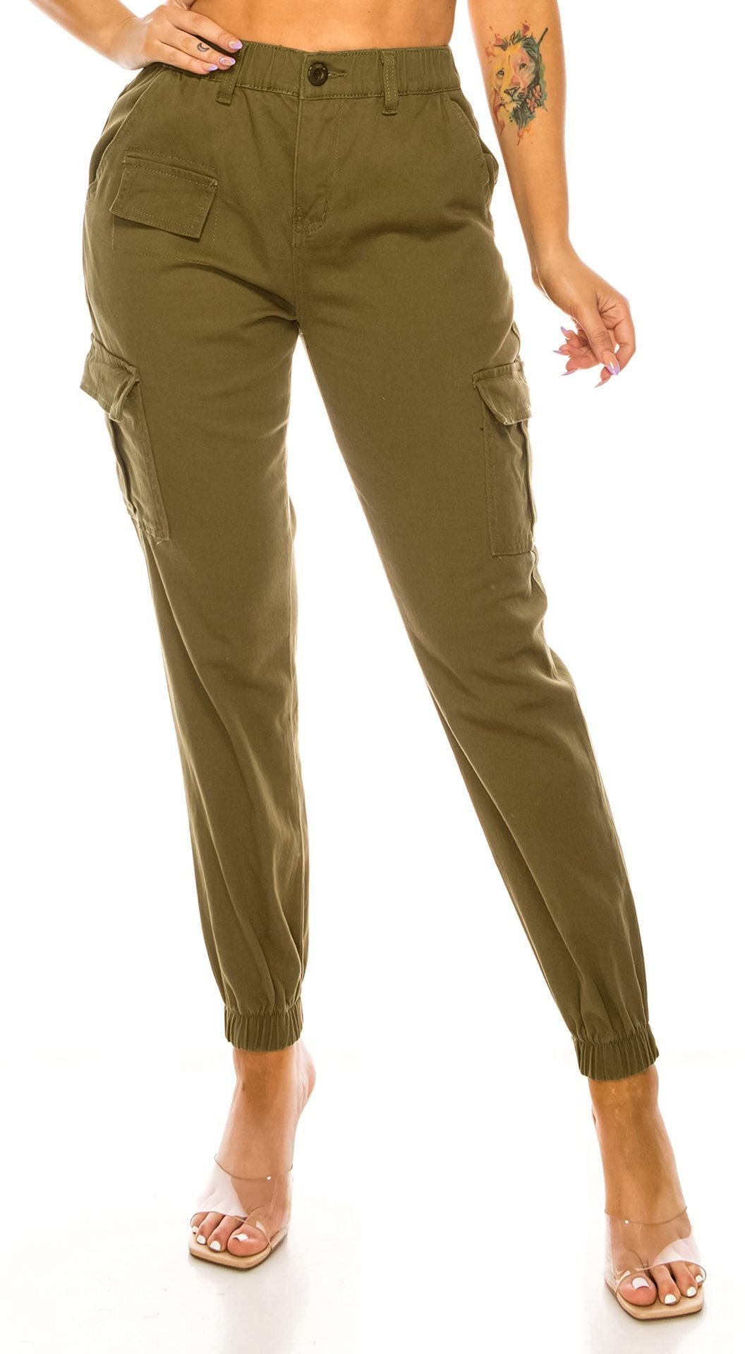 Women's Overalls Multi-pocket Design Elastic