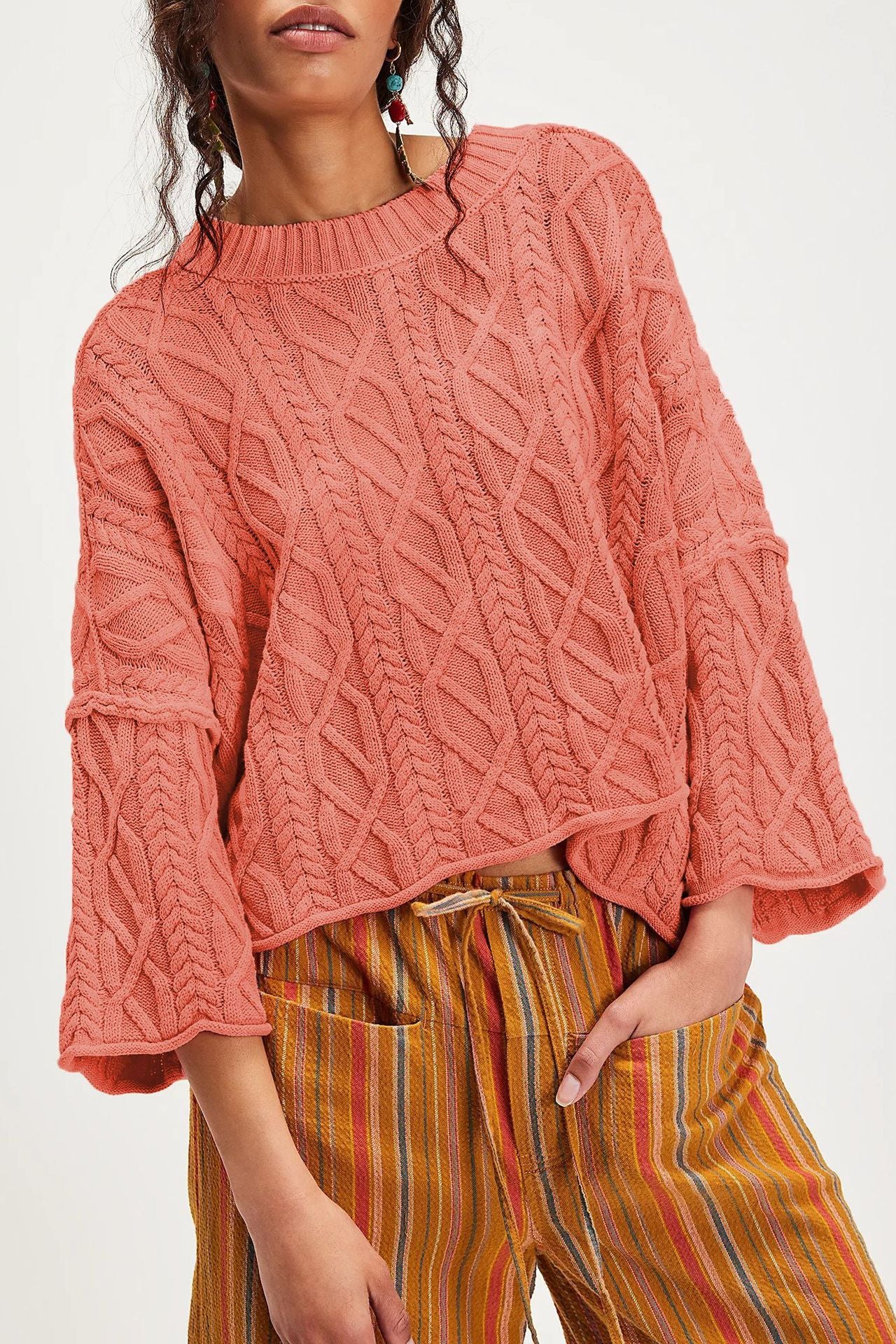 Hot Sale In Europe And America O-neck Short Loose Sweater