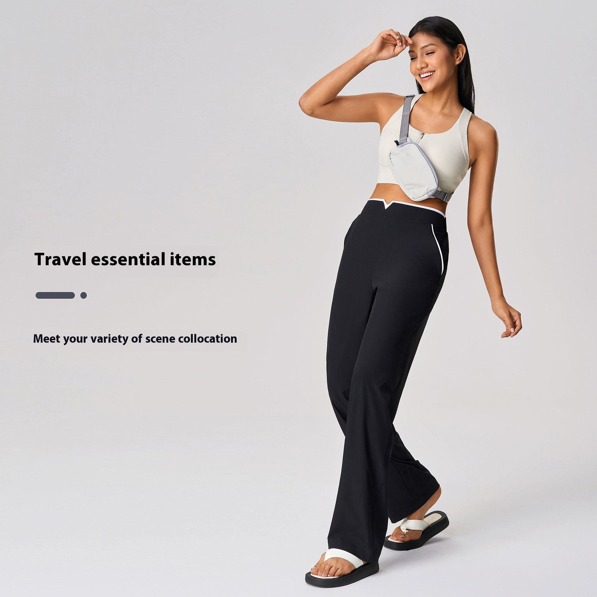 Casual Versatile Yoga High Waist Drooping Wide-leg Pants
