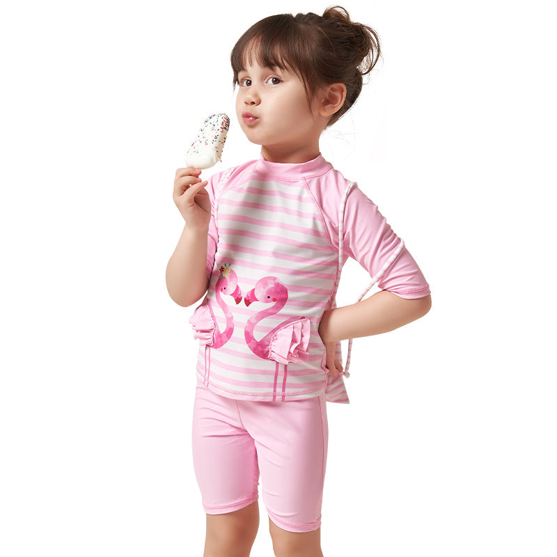 Girls' swimsuit, children's swimsuit, split boxer printing hot spring swimsuit