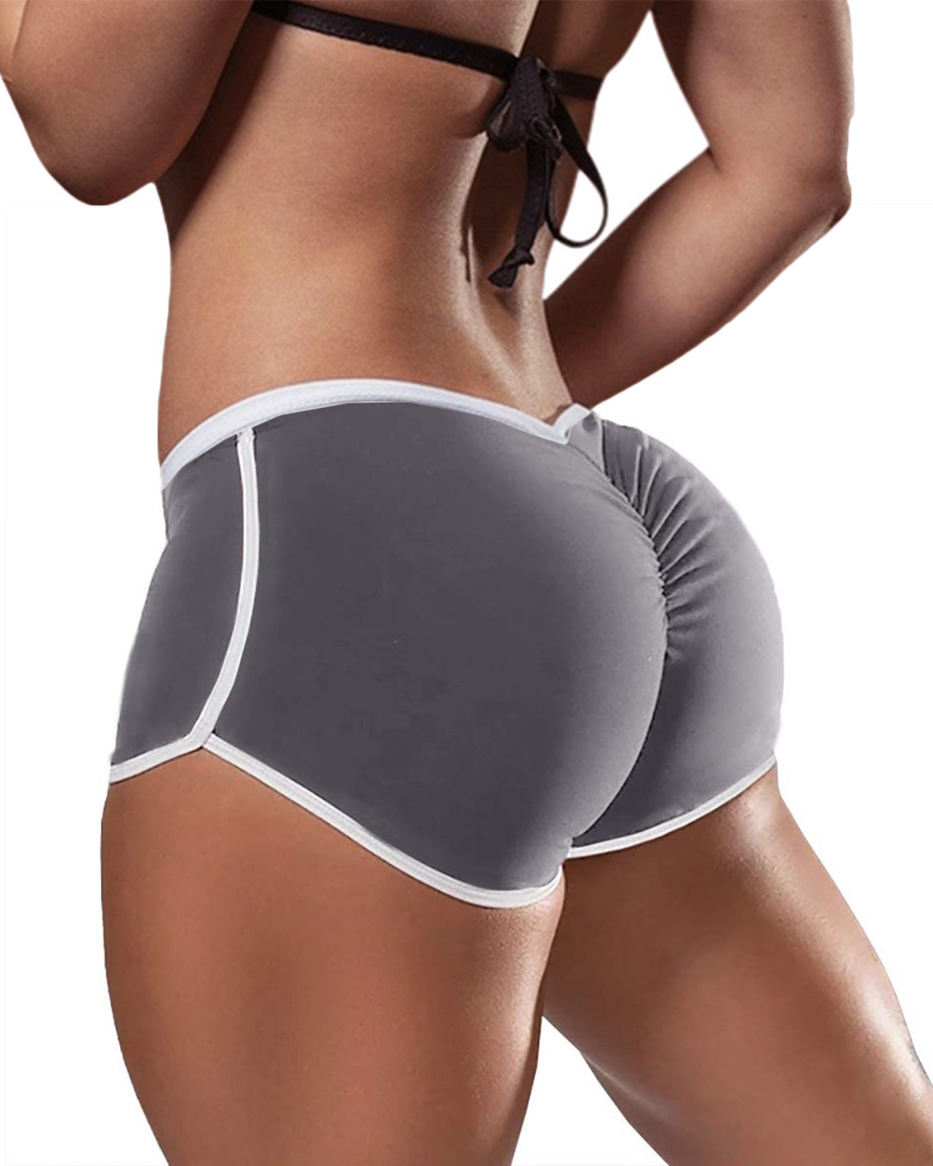 Women's Plus Size Sexy Solid Color Low Waist Sports Running Skinny Hip Raise Shorts