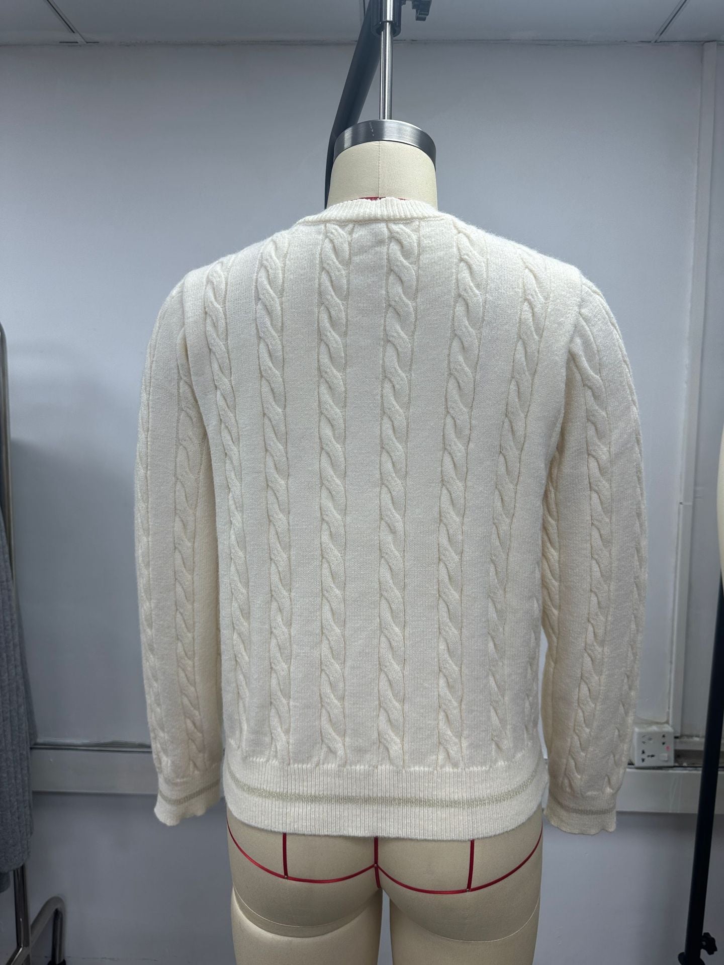 Women's Round Neck Twisted Knitted Sweater Coat