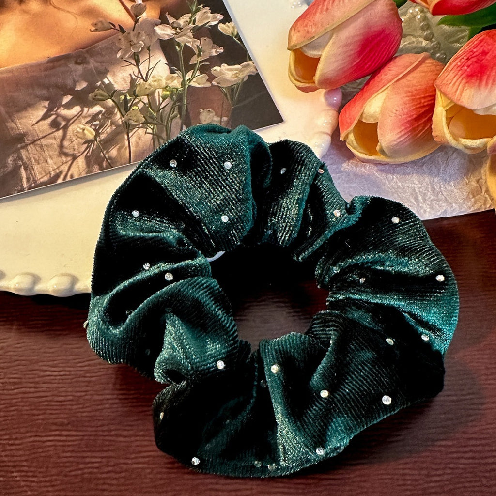 Korean Velvet Ring With Diamond Flannel Simple Headband Hair Accessories Elastic Flannel