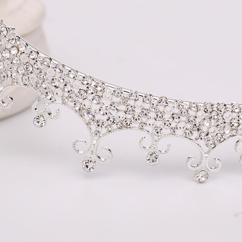 Fashion Alloy Luxury Crystal Crown Headband