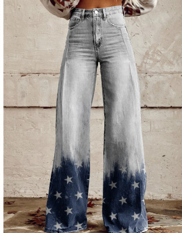 3D Thermal Transfer Speaker Simulation Denim Loose Pants