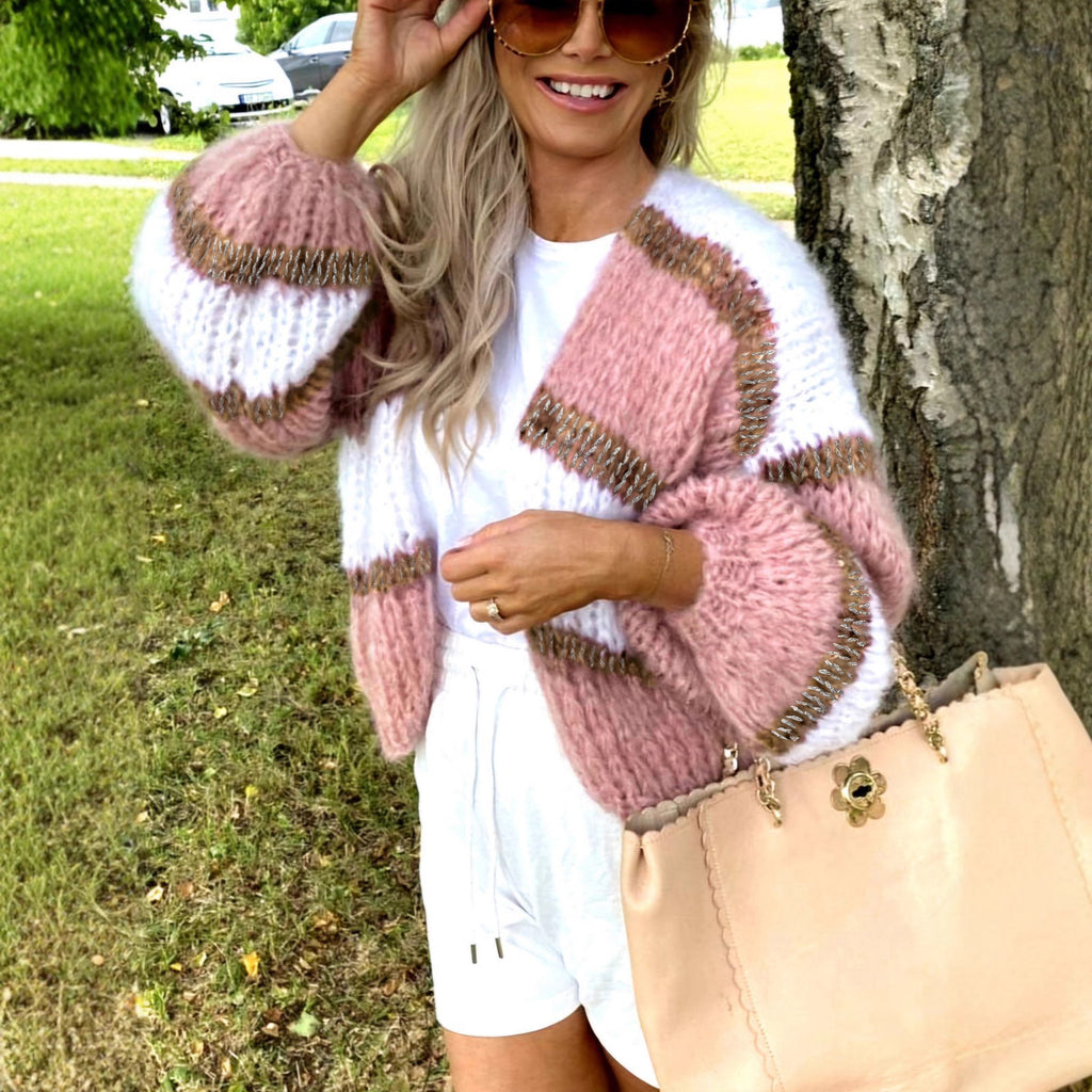 Cardigan Color Block Cardigan Women's Sweater