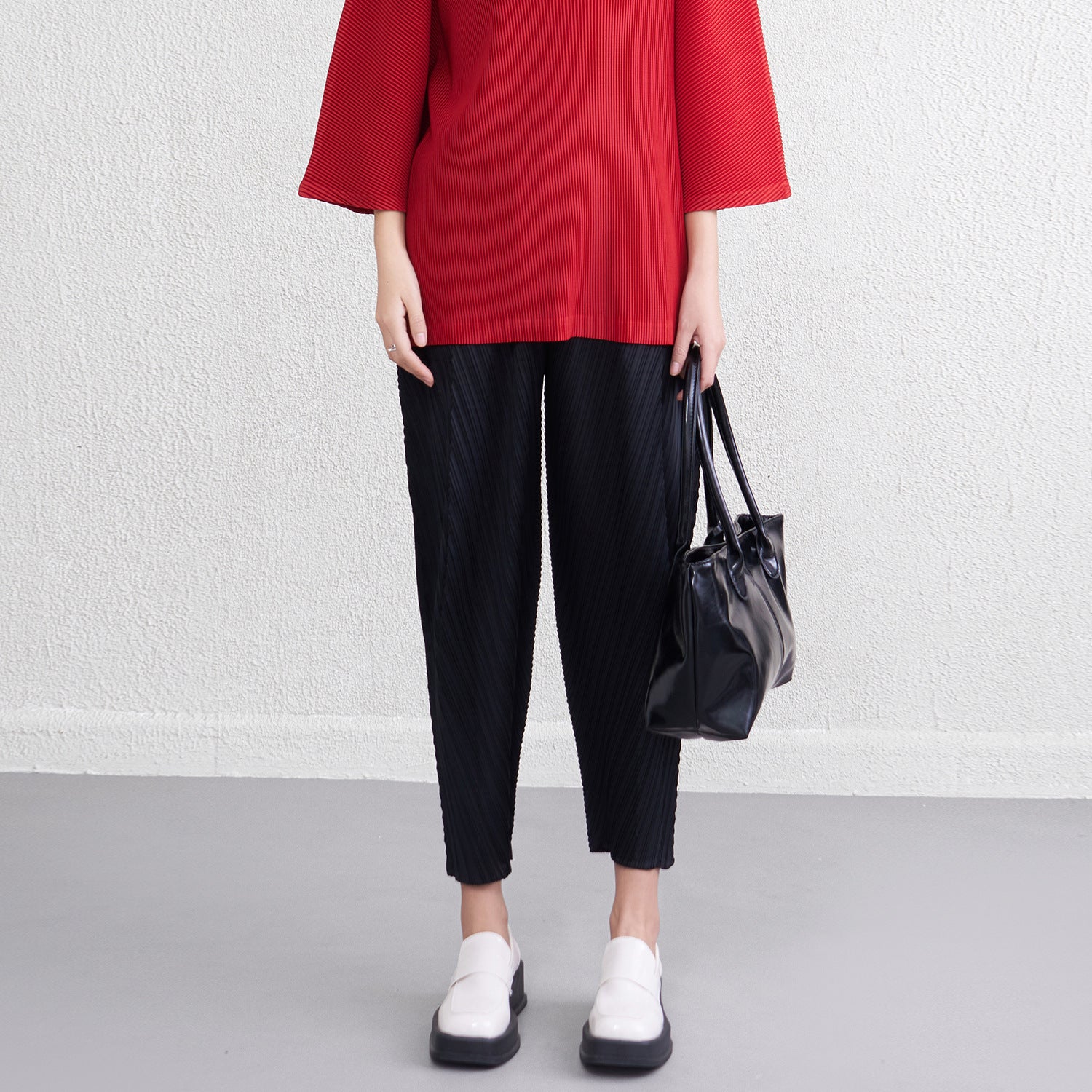 Pleated Craft Spring And Summer High Waist Slimming Skinny Pants