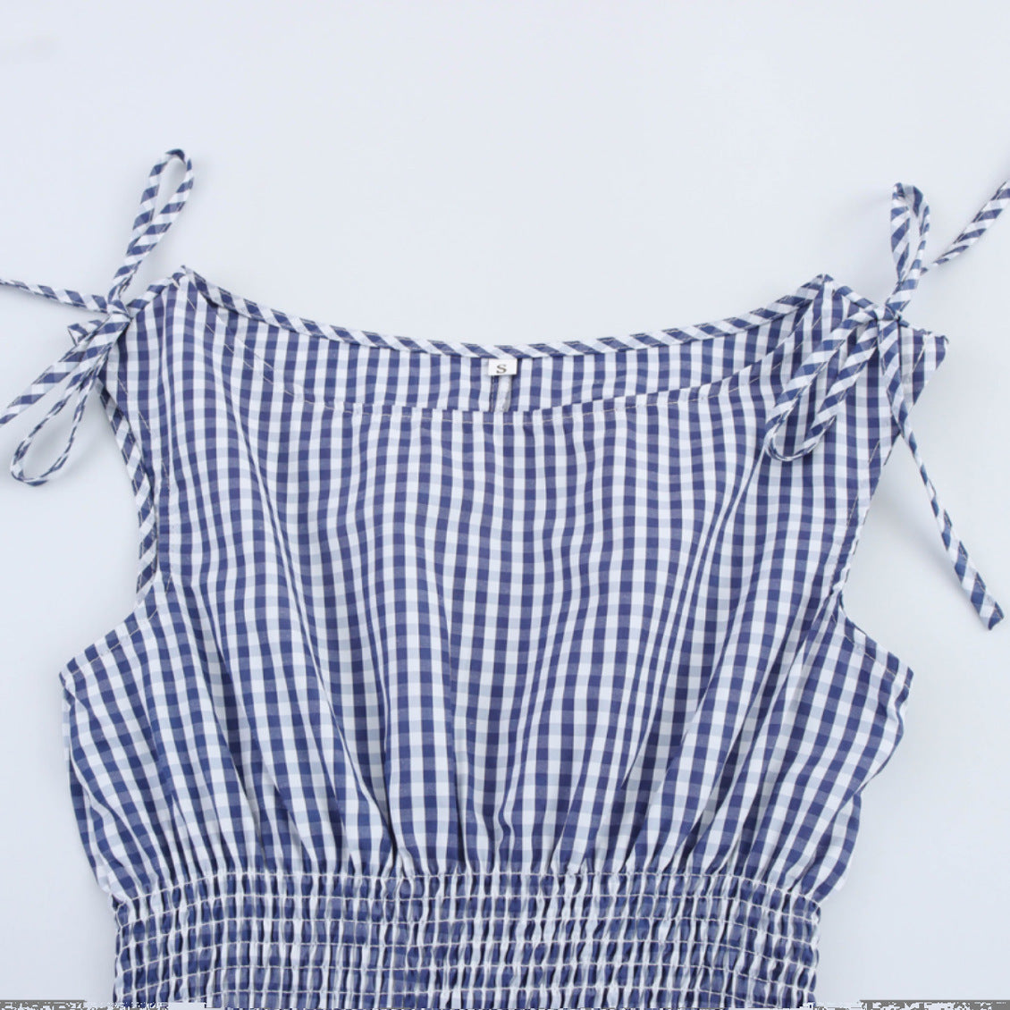 Plaid Waist-controlled Lace-up Dress