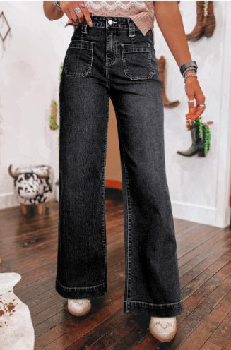 Fashion Retro All-match Straight-leg Trousers Women