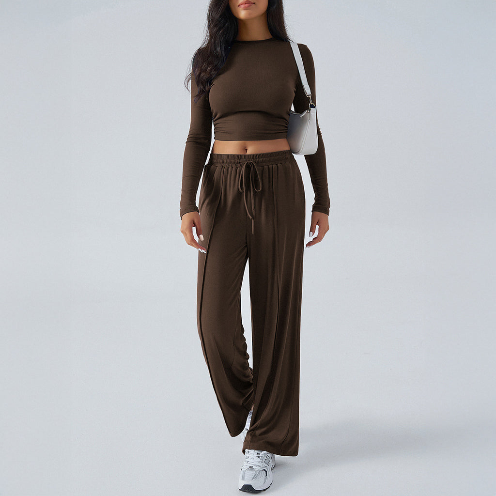 European And American Yoga Sports Long Sleeve Inner Wear Trousers Suit Women