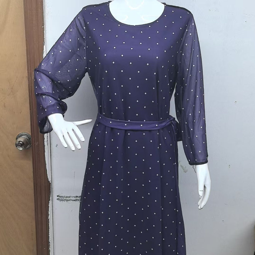 Women's 34 Sleeves Round Neck Dress