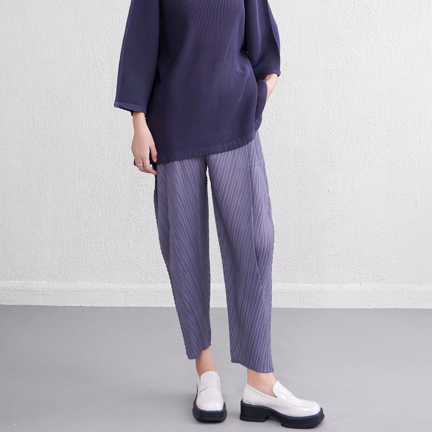 Pleated Craft Spring And Summer High Waist Slimming Skinny Pants