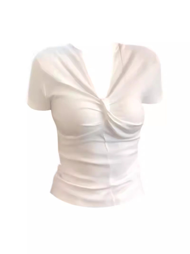 New Slim-fit Slimming Two-way Top Off-shoulder T-shirt Women