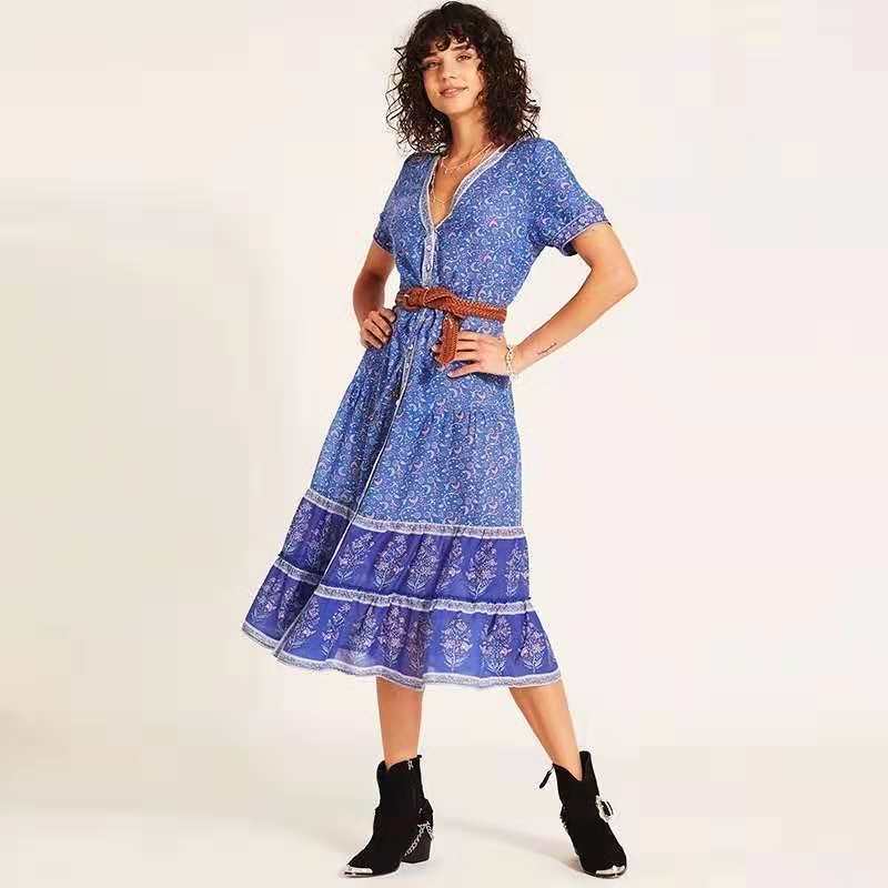 European And American Women's Clothing Dress Bohemian Style