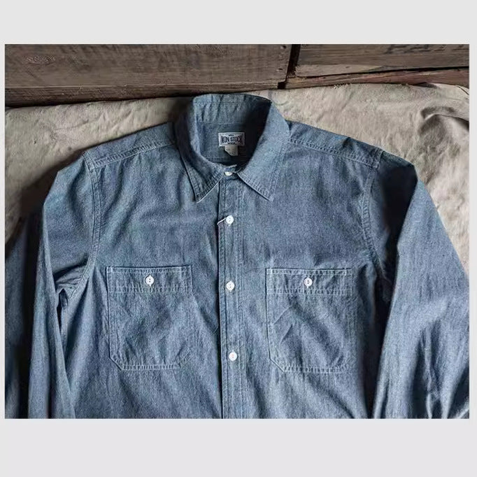 Double Patch Pocket Youth Cloth Long-sleeved Shirt