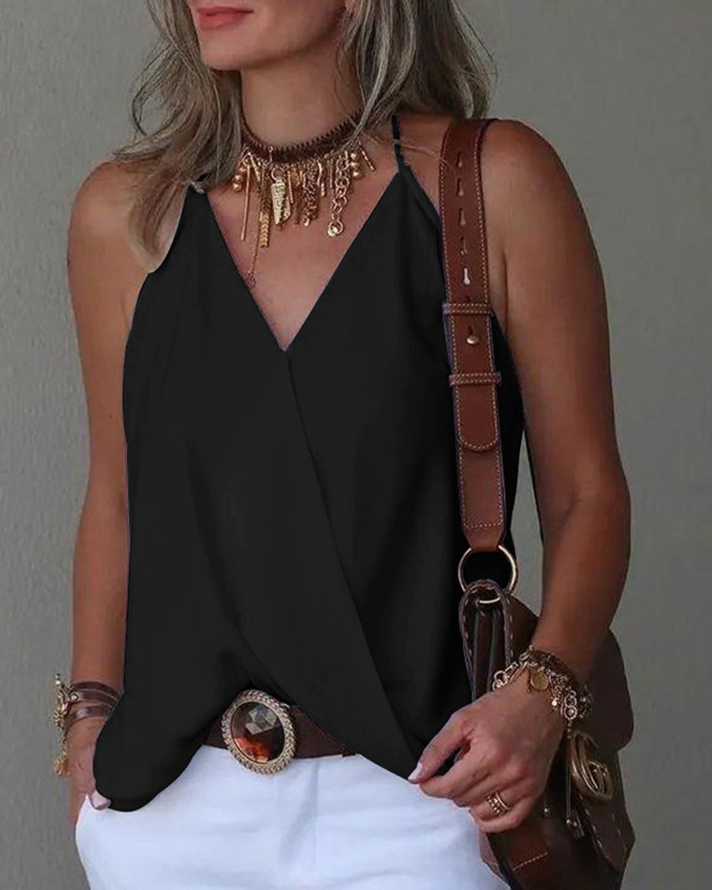 Loose Casual V-neck Bottoming Women's Top Vest