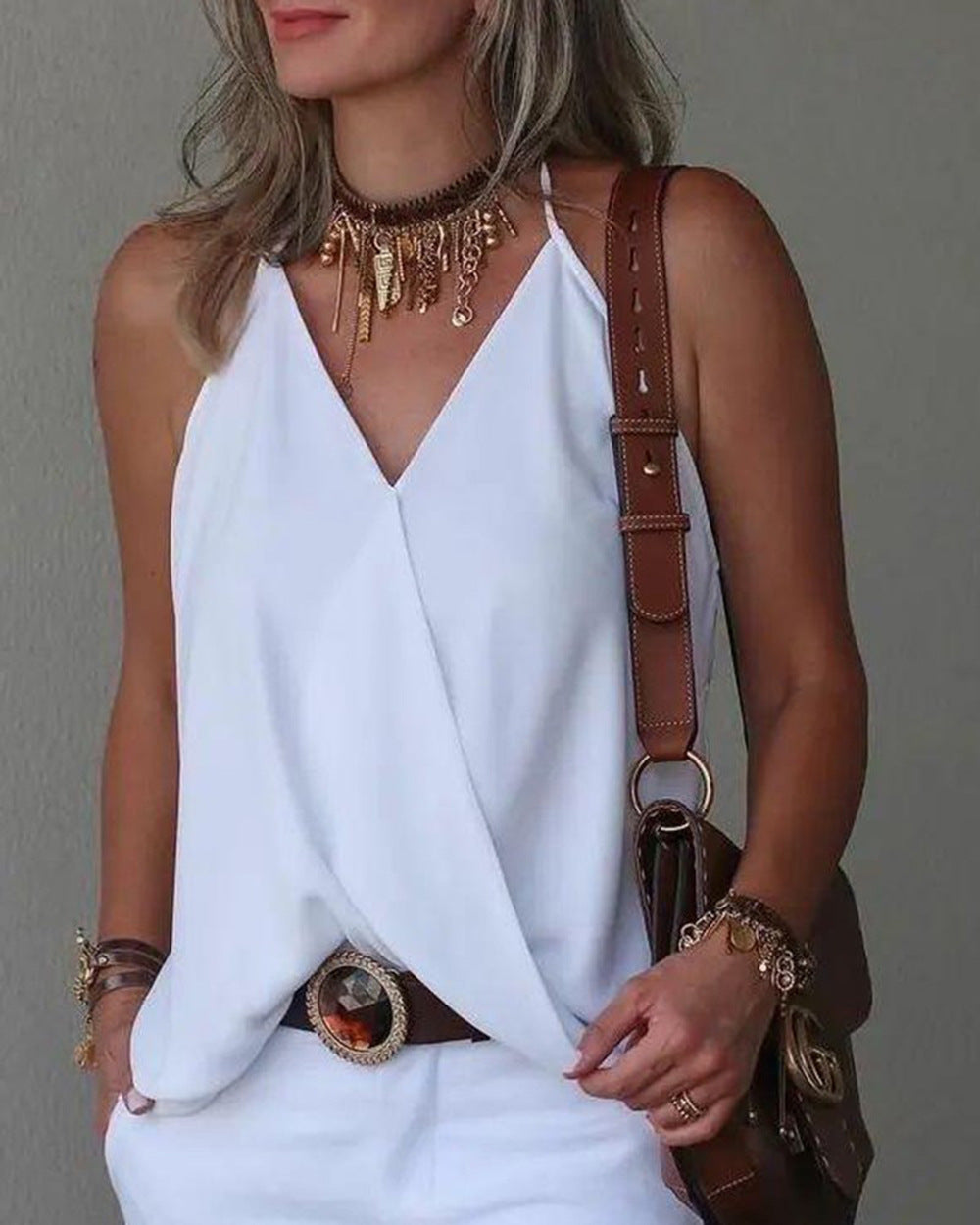 Loose Casual V-neck Bottoming Women's Top Vest