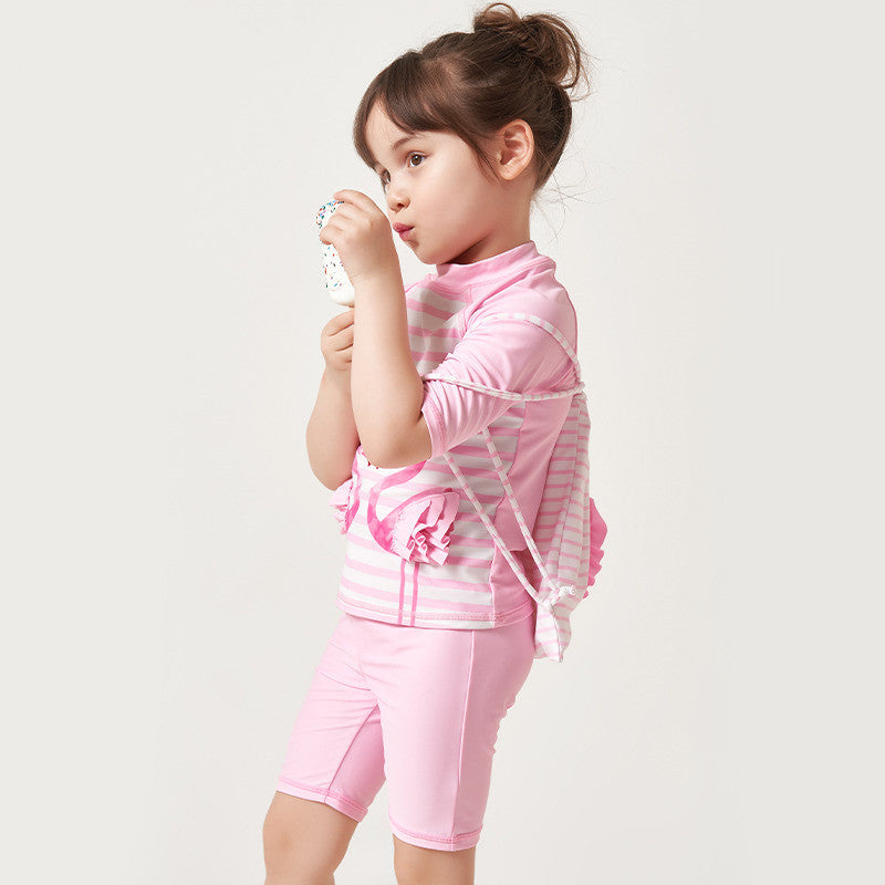 Girls' swimsuit, children's swimsuit, split boxer printing hot spring swimsuit