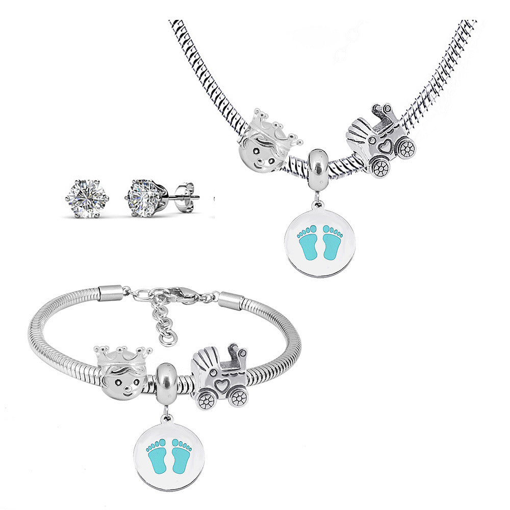 Net Red Ins Simple Cold Wind Temperament Ear Stud Bracelet Set