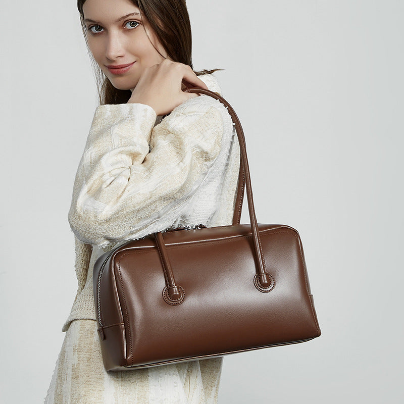 Genuine Leather Boston Women's Portable Shoulder Bag