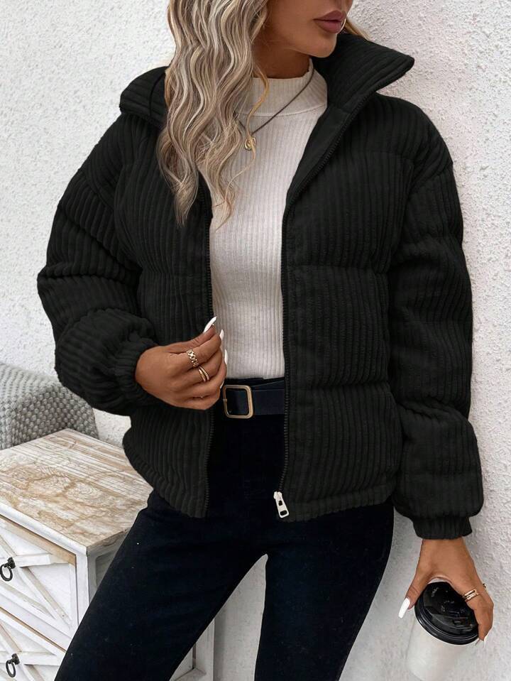 Women's Thickened Plus Size Short Corduroy Cotton Coat Jacket