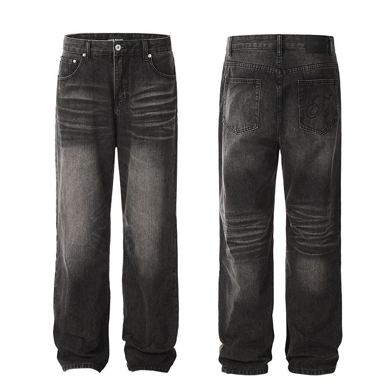 American High Street Washed Distressed Skinny Jeans Retro Straight