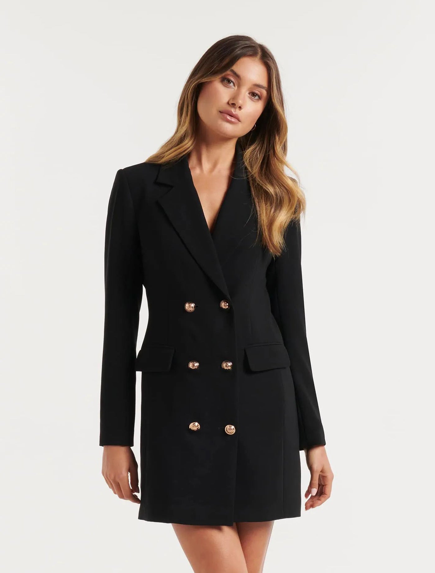 Solid Color Casual Double Breasted Mid-length Suit