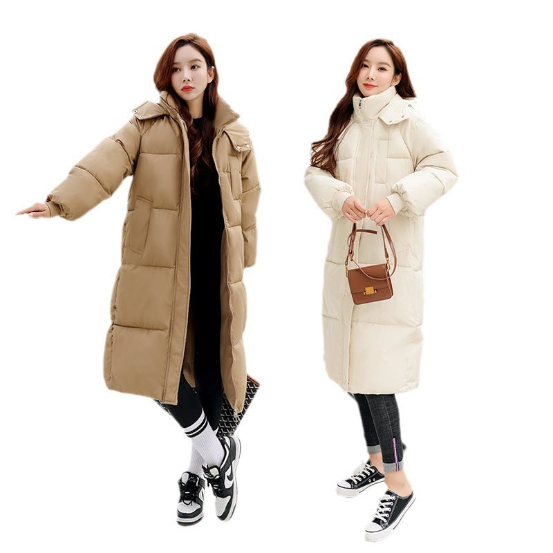 Long Over-the-knee Cotton-padded Coat Women's Loose Down Cotton-padded Jacket