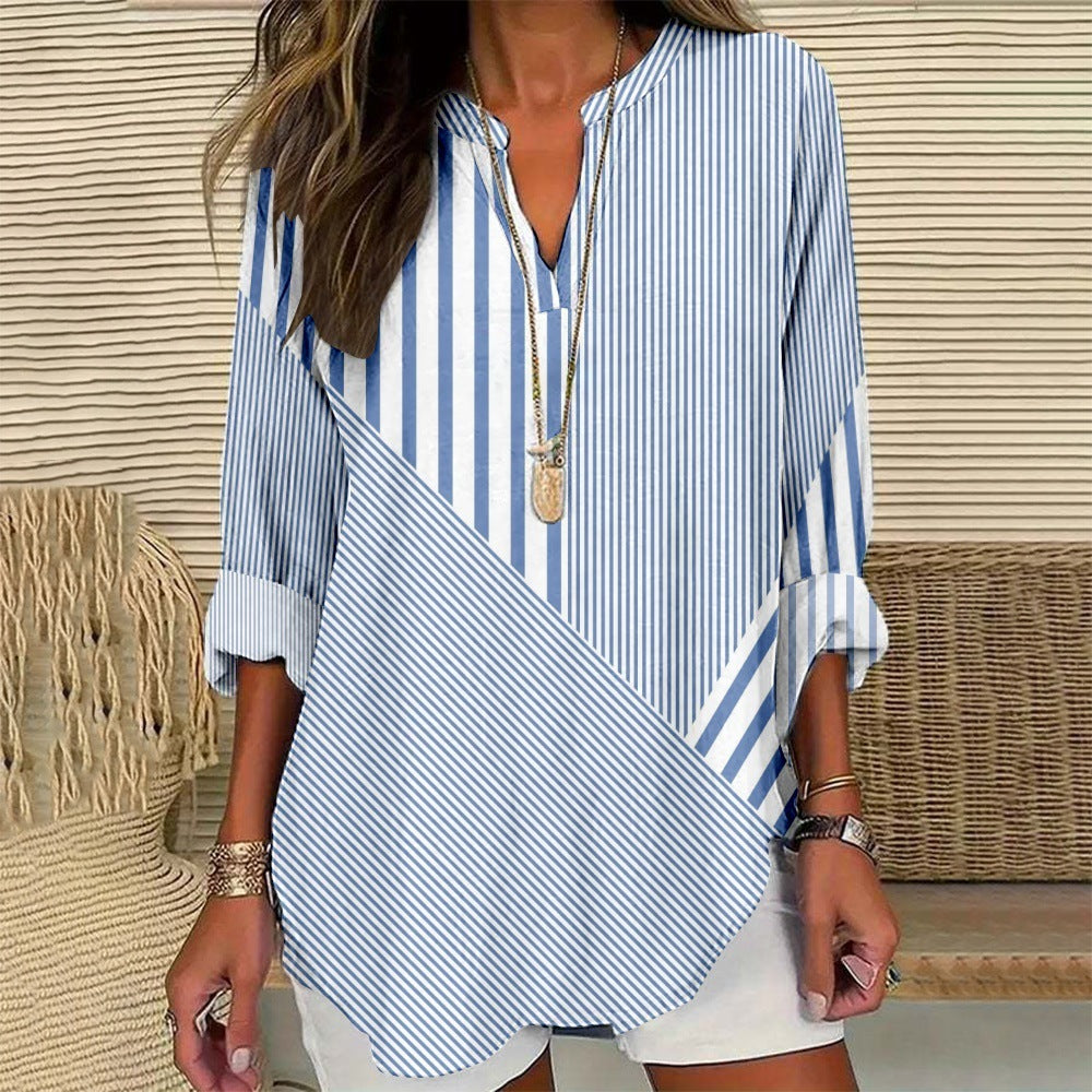 Spring And Summer Women's Clothing European And American Fashion Long Sleeve Shirt