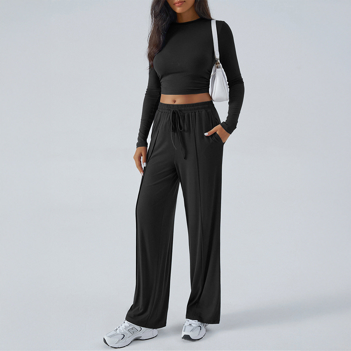 European And American Yoga Sports Long Sleeve Inner Wear Trousers Suit Women