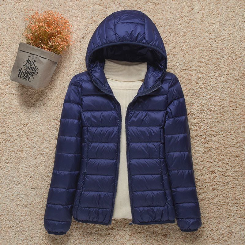 Thin Lightweight Short Type Hooded Slim Fit Down Cotton Jacket Coat