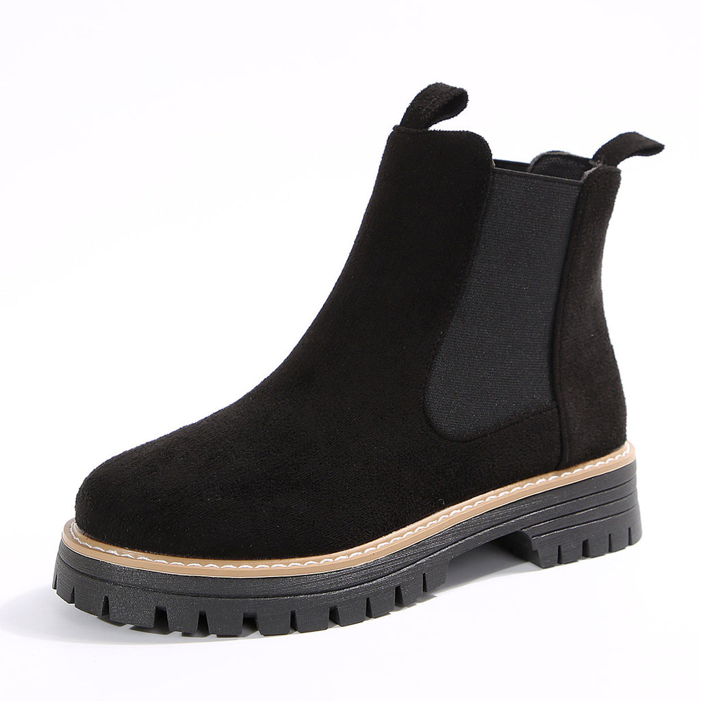 Frosted Mid-ankle Chelsea Bootsstylish, Casual, And Versatile Women's Boots