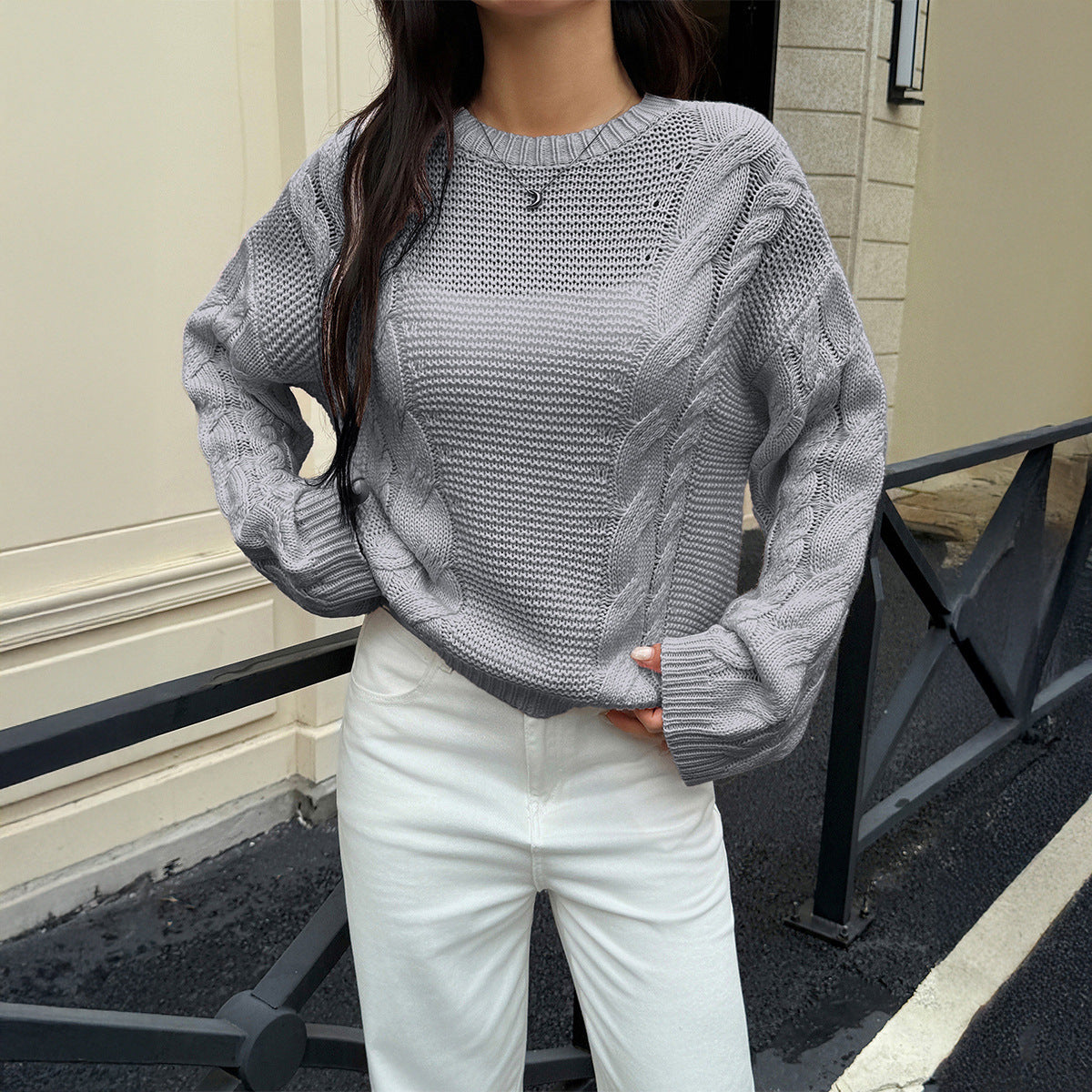 Leisure Minimalist Long Sleeve Sweaters Women's Clothing