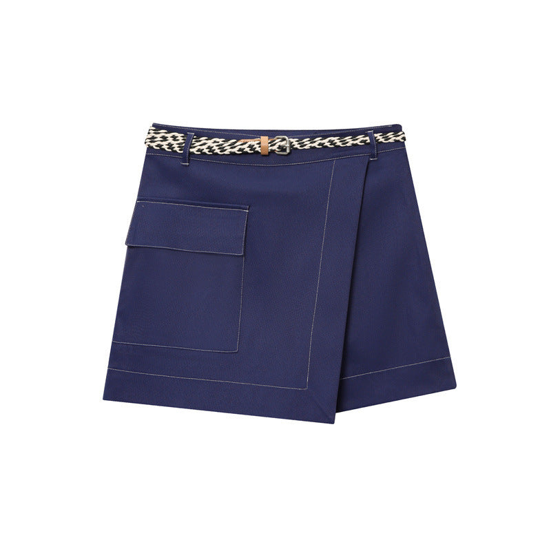Women's Belt Double Breasted Culottes Short