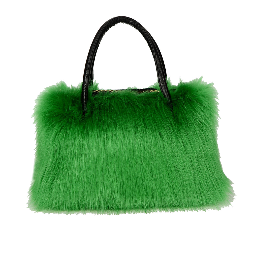 High-end Hand-carrying Square Plush Bag Fur Raccoon Fur Handbag Large Capacity