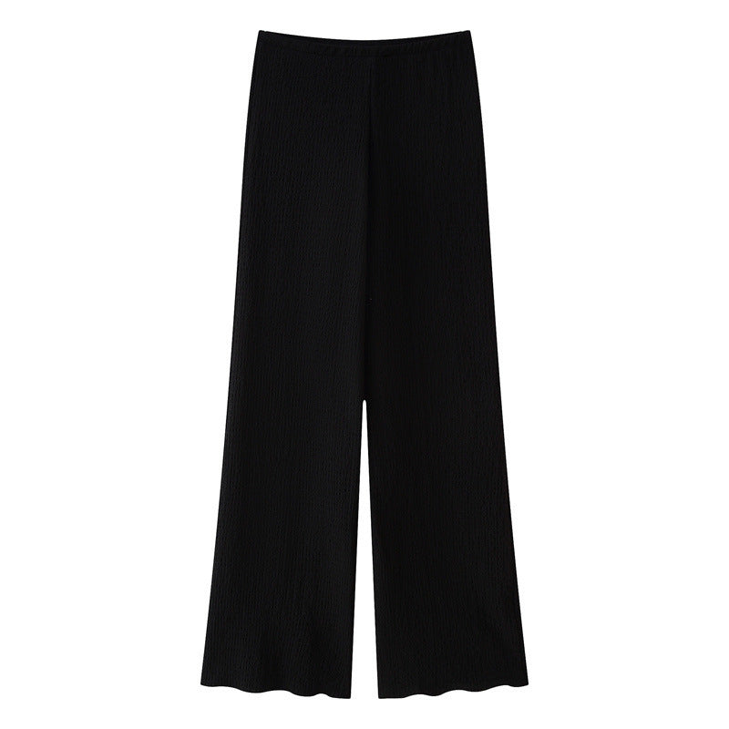 Asymmetric Design Hanging Collar Top And Trousers Suit