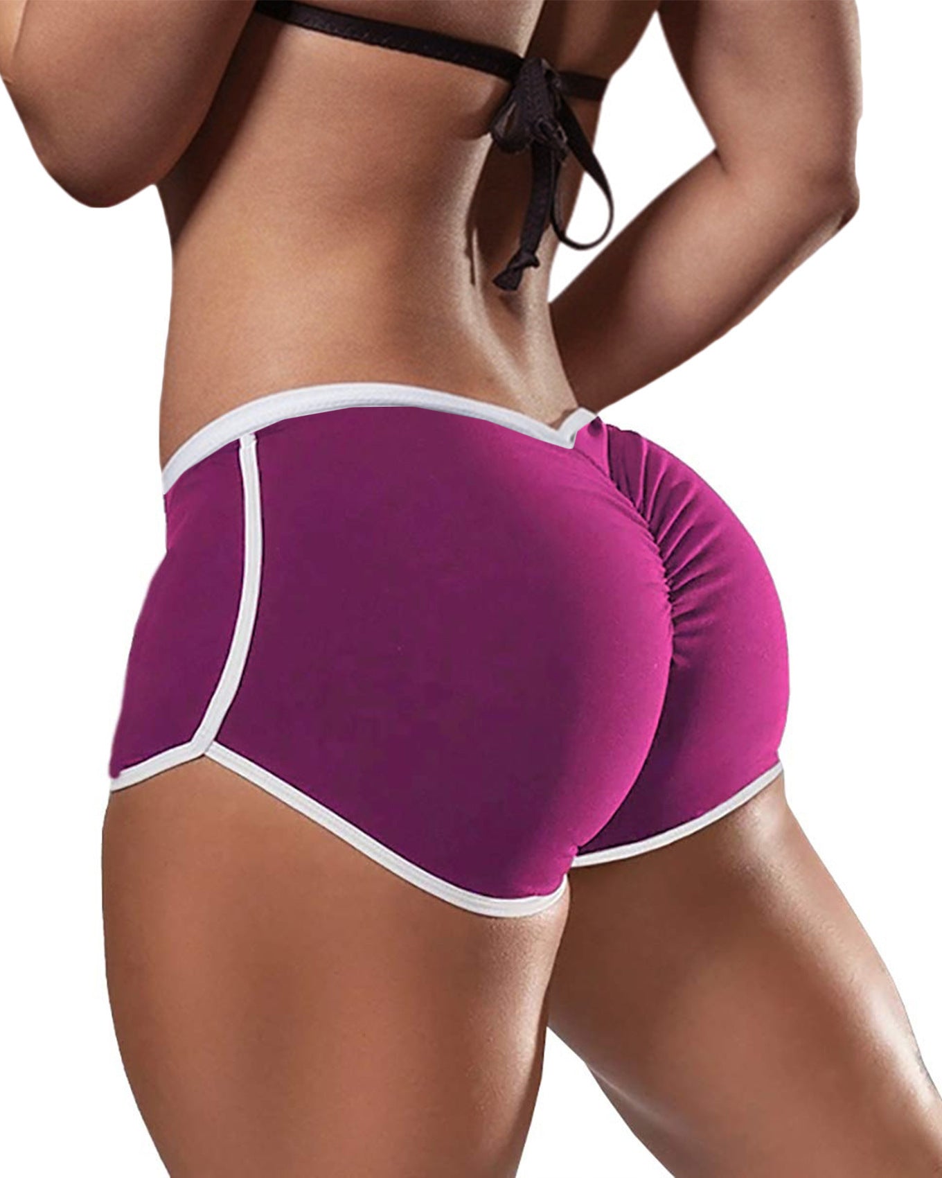 Women's Plus Size Sexy Solid Color Low Waist Sports Running Skinny Hip Raise Shorts