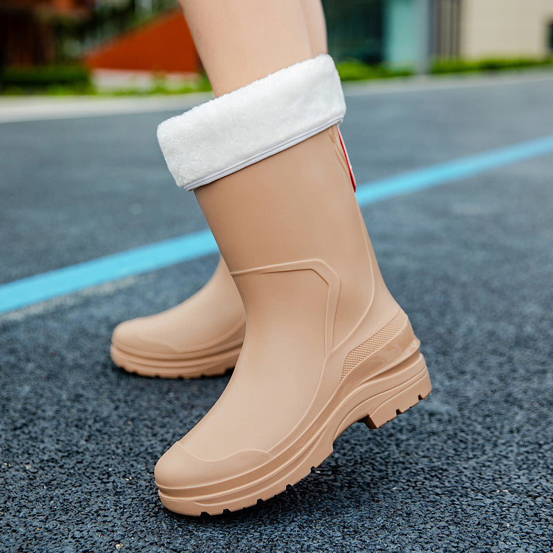Kitchen High-top Waterproof Non-slip Rubber Shoes Women's Rain Boots