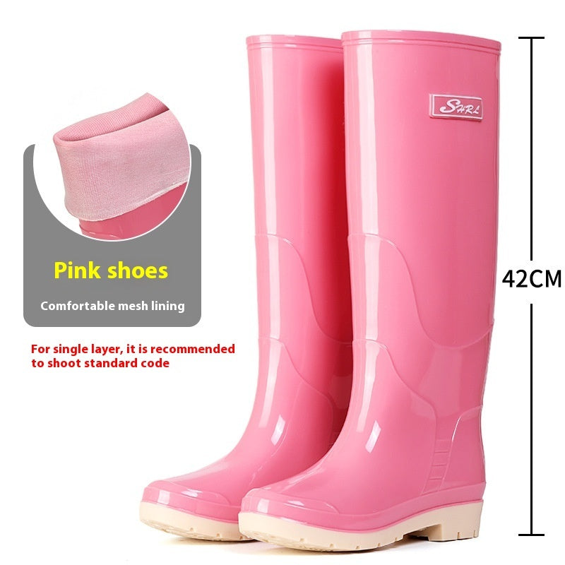 Fleece-lined Warm Length Waterproof Rain Boots