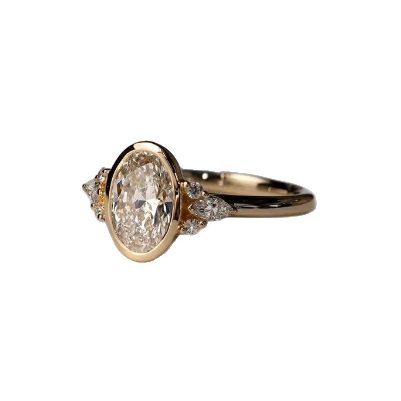 Ins Style Oval Zircon Ring
