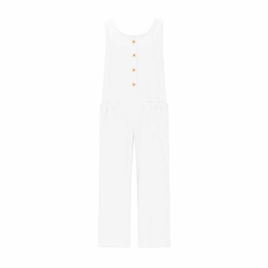 Women's Elegant Wide-Leg Jumpsuit - Button Front Formal & Casual Romper, Lightweight Wear