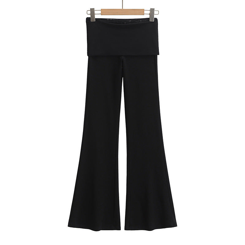 High Waist Casual Air Straight-leg Pants Slimming Straight Nude Feel Loose Wide Leg Pants