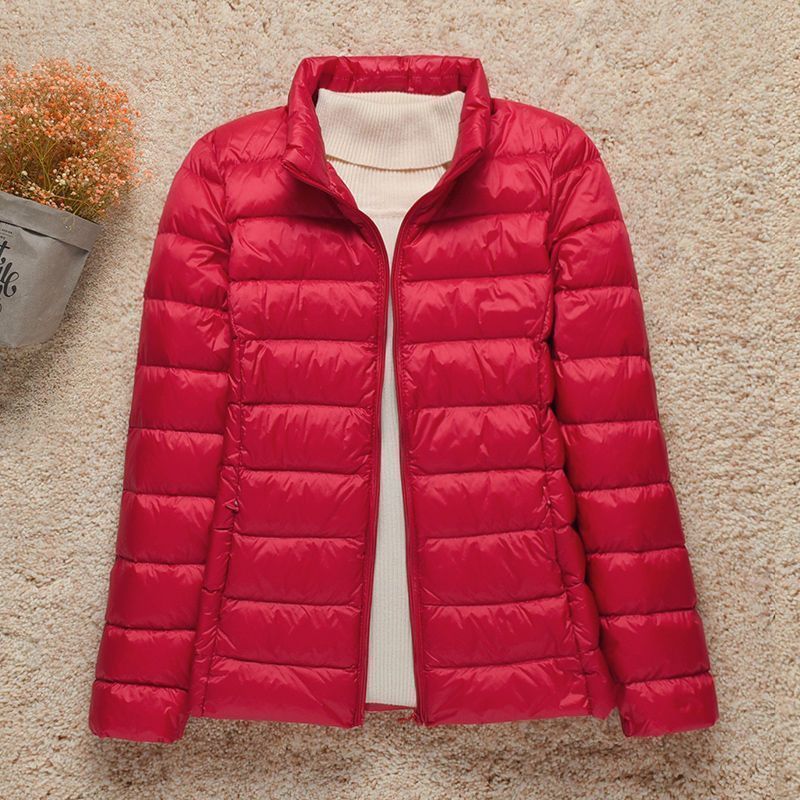 Thin Lightweight Short Type Hooded Slim Fit Down Cotton Jacket Coat