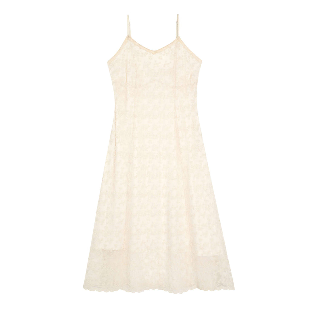 Temperament High Waist Embroidery Lace Floral Slip Dress
