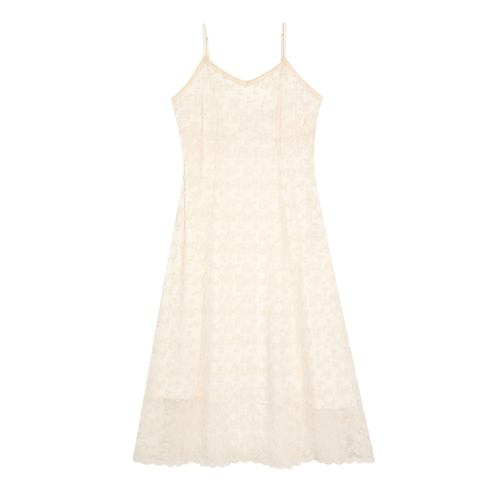 Temperament High Waist Embroidery Lace Floral Slip Dress