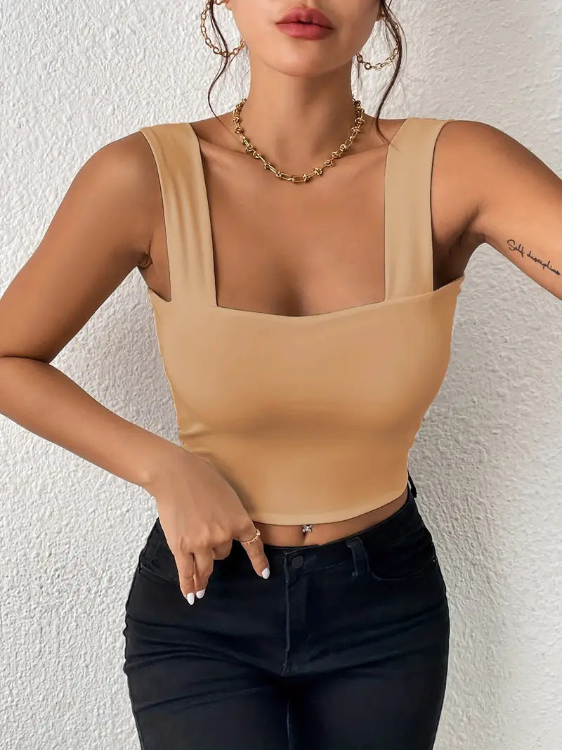 Camisole Wide Shoulder Strap Sleeveless Women