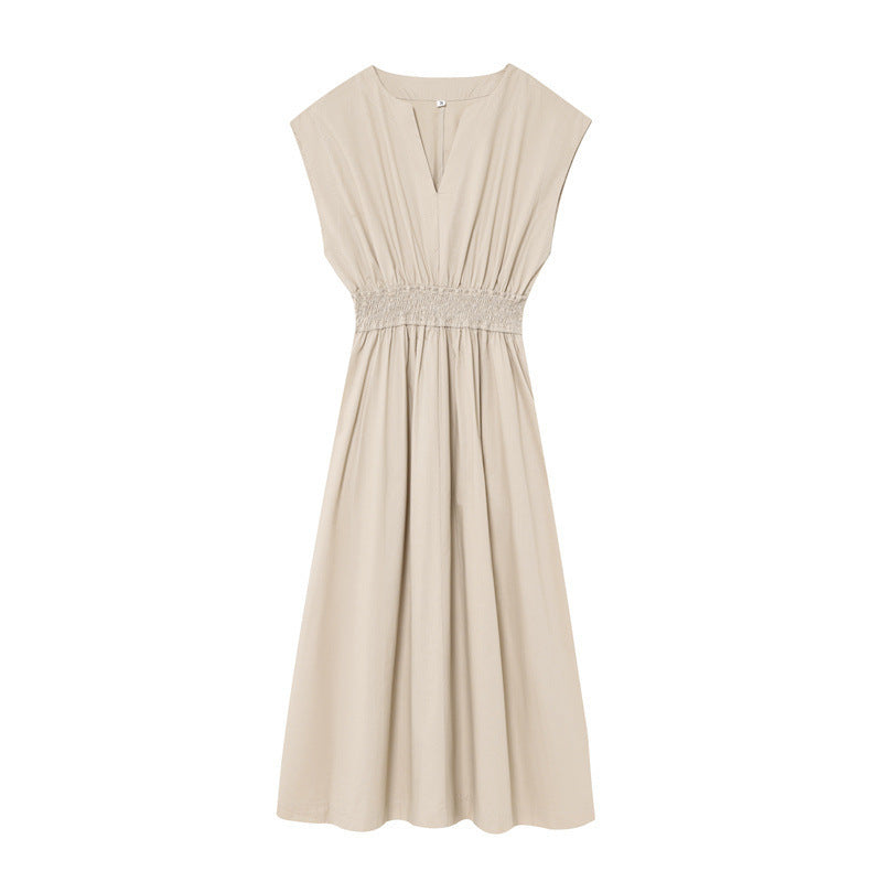 Elegant Graceful Half-open Collar Design Waist-tight Dress